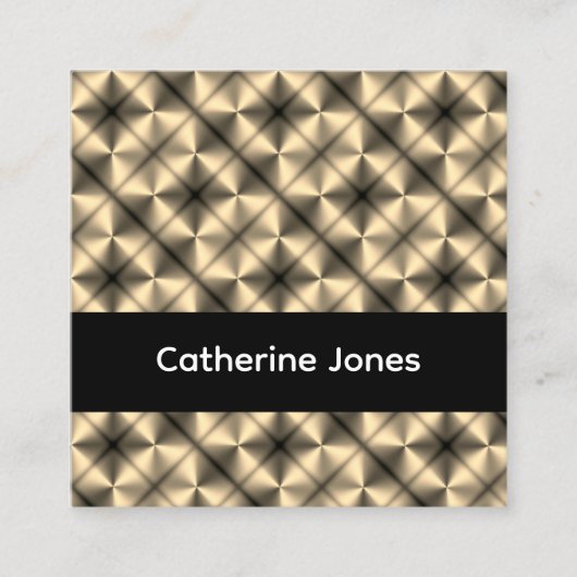 Gold geometric pattern black quadratische visitenkarte (Vorderseite)