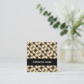 Gold geometric pattern black quadratische visitenkarte (Stehend Vorderseite)
