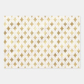 Gold geometric pattern Christmas colors back Geschenkpapier Set (Vorderseite)