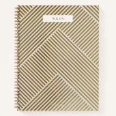Gold Geometric Pattern Elegant Sophisticated Luxe Notizblock (Vorderseite)