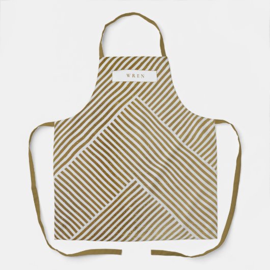 Gold Geometric Pattern Elegant Sophisticated Luxe Schürze (Vorderseite)
