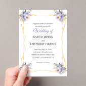Gold Geometric Rustic Purple Floral Wedding  Acryleinladungen (Insitu (Handheld))