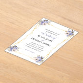 Gold Geometric Rustic Purple Floral Wedding  Acryleinladungen (Ablage )