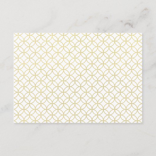 Gold Geometric Wedding Guest Details Card Begleitkarte (Rückseite)