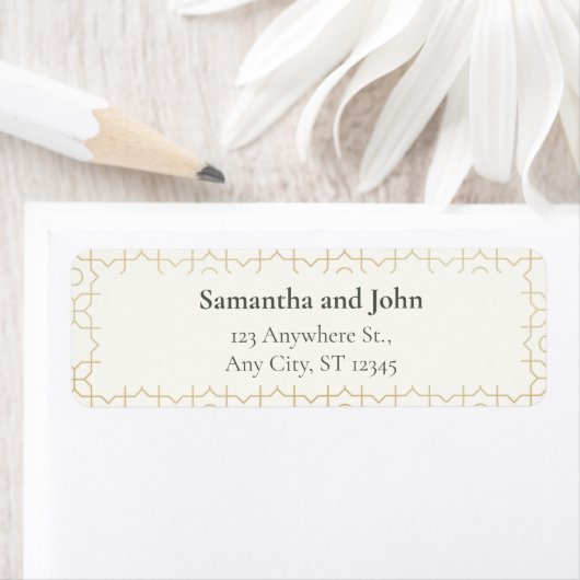 Gold Geometric Wedding Return Address Labels (Insitu)