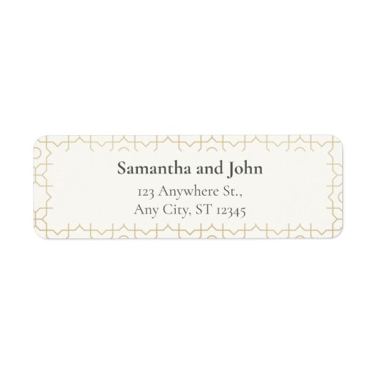 Gold Geometric Wedding Return Address Labels (Vorne)