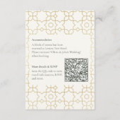 Gold Geometric Wedding Timeline Cards with QR Code Begleitkarte (Rückseite)