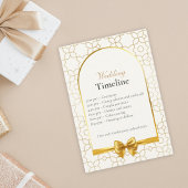 Gold Geometric Wedding Timeline Cards with QR Code Begleitkarte