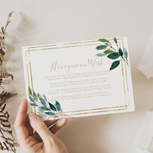 Gold Geometrisch Chic Eukalyptus Hochzeitswunsch   Begleitkarte