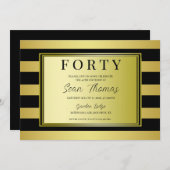 Gold Gerahmt 40. Geburtstag Einladung (Vorne/Hinten)
