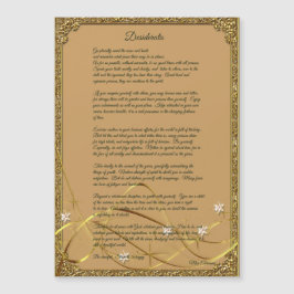 Gold Gerahmt Desiderata Gedicht Magnet
