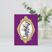Gold Gerahmt Mad Hatter One Postkarte (Stehend Vorderseite)