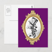 Gold Gerahmt Mad Hatter One Postkarte (Vorne/Hinten)