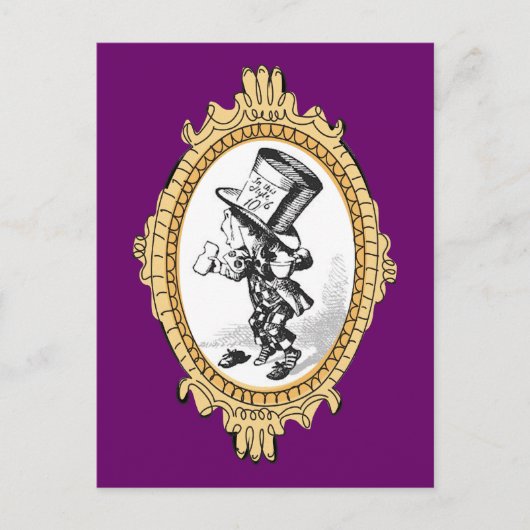 Gold Gerahmt Mad Hatter One Postkarte (Vorderseite)