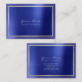Gold Gerahmt Minimal Metallic Cobalt Sapphire Blue Visitenkarte (Vorne/Hinten)