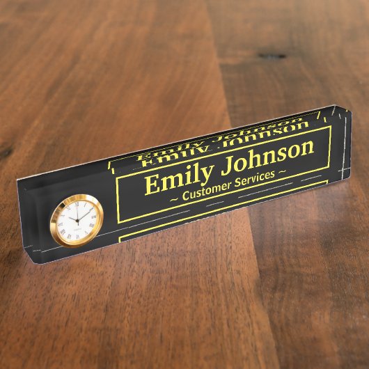 Gold Gerahmt Namensplakette (Seite)