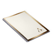 Gold Gerahmt Simple Gold Monogram | Ivory Off Whit Notizblock (Rechte Seite)
