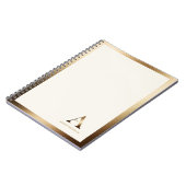 Gold Gerahmt Simple Gold Monogram | Ivory Off Whit Notizblock (Linke Seite)