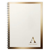Gold Gerahmt Simple Gold Monogram | Ivory Off Whit Notizblock (Vorderseite)