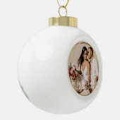 Gold Gerahmt unser erstes Weihnachtsfest Mr. & Mrs Keramik Kugel-Ornament (Links)