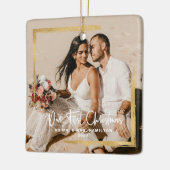 Gold Gerahmt unser erstes Weihnachtsfest Mr. & Mrs Keramikornament (Links)