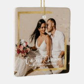 Gold Gerahmt unsere erste Weihnachtsfrau Mrs. Foto Keramikornament (Rechts)