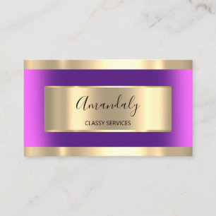 Gold Gerahmte Berufliche Moderne Lila ViolettRosa Visitenkarte