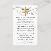 Gold Gerahmte Foto Beerdigung Gebetskarte Visitenkarte (Rückseite)