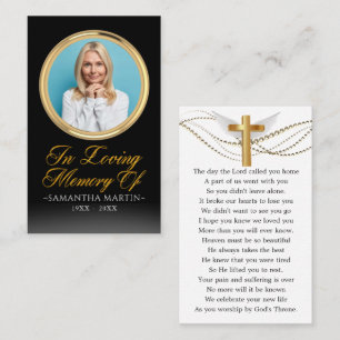 Gold Gerahmte Foto Beerdigung Gebetskarte Visitenkarte