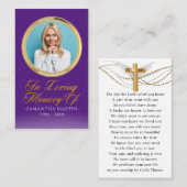 Gold Gerahmte Foto Beerdigung Gebetskarte Visitenkarte (Vorne/Hinten)