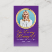 Gold Gerahmte Foto Beerdigung Gebetskarte Visitenkarte (Vorderseite)