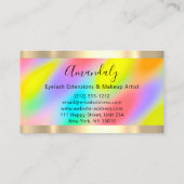 Gold Gerahmte Holographic Rainbow Modern Consultin Visitenkarte (Rückseite)