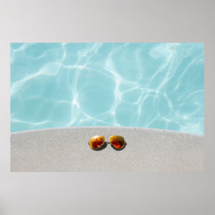 Gold gerahmte Orangenlinse Sonnenbrille im Aviator Poster