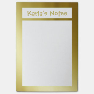 Gold gerahmte personalisierte Post-it-Notizen Post-it Klebezettel