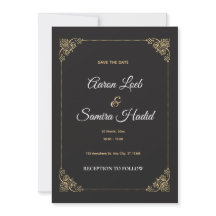 Gold gerahmte Save-the-Date-Hochzeitskarte elegant