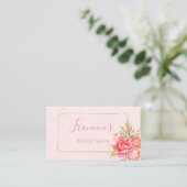 Gold Gerahmte Wasserfarbenpeony Bouquet Business C Visitenkarte (Stehend Vorderseite)