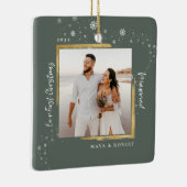 Gold Gerahmtes Foto Unser erstes Weihnachtsfest Ve Keramikornament (Rechts)