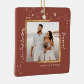 Gold Gerahmtes Foto Unser erstes Weihnachtsfest Ve Keramikornament (Rechts)