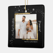 Gold Gerahmtes Foto Unser erstes Weihnachtsfest Ve Keramikornament (Links)