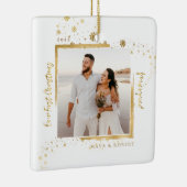 Gold Gerahmtes Foto Unser erstes Weihnachtsfest Ve Keramikornament (Rechts)