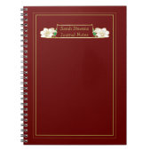 Gold Gerahmtes Verziertes White Floral Notebook Notizblock (Vorderseite)