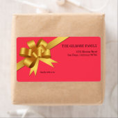 Gold Geschenkband Rote Feiertagsadresse (Insitu)