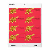 Gold Geschenkband Rote Feiertagsadresse (Vorne)