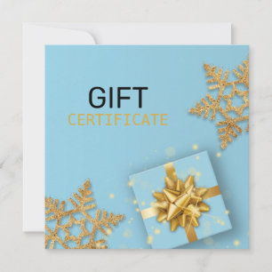 Gold Geschenkboxen Glitzer Snowflakes Blue Giftkar