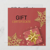 Gold Geschenkboxen Glitzer Snowflakes Rote Geschen (Vorne/Hinten)