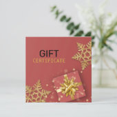 Gold Geschenkboxen Glitzer Snowflakes Rote Geschen (Stehend Vorderseite)