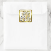 Gold Geschenkboxen Vielen Dank Quadratischer Aufkleber (Tasche)