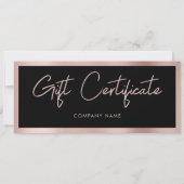 Gold-Geschenkgutschein für Black Rose (Rückseite)