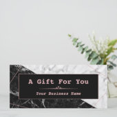 Gold-Geschenkgutschein für die Rose aus Schwarz-we (Stehend Vorderseite)