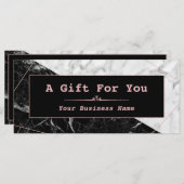 Gold-Geschenkgutschein für die Rose aus Schwarz-we (Vorne/Hinten)